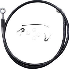 FRONT BRAKE LINE BLACK VINYL COATED STAINLESS STEEL EXTENDED 2"