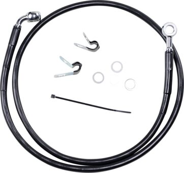 FRONT BRAKE LINE BLACK VINYL COATED STAINLESS STEEL EXTENDED 4"