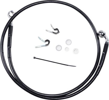 FRONT BRAKE LINE BLACK VINYL COATED STAINLESS STEEL EXTENDED 6"