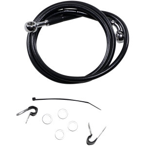 FRONT BRAKE LINE BLACK VINYL COATED STAINLESS STEEL EXTENDED 10"