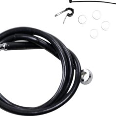 FRONT BRAKE LINE BLACK VINYL COATED STAINLESS STEEL EXTENDED 2"