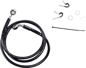 FRONT BRAKE LINE BLACK VINYL COATED STAINLESS STEEL EXTENDED 4"