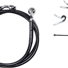 FRONT BRAKE LINE BLACK VINYL COATED STAINLESS STEEL EXTENDED 6"