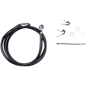 FRONT BRAKE LINE BLACK VINYL COATED STAINLESS STEEL EXTENDED 6"