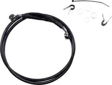 FRONT BRAKE LINE BLACK VINYL COATED STAINLESS STEEL EXTENDED 10"