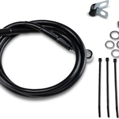 FRONT BRAKE LINE BLACK VINYL COATED STAINLESS STEEL EXTENDED 4"