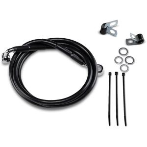 FRONT BRAKE LINE BLACK VINYL COATED STAINLESS STEEL EXTENDED 4"