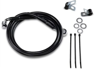 FRONT BRAKE LINE BLACK VINYL COATED STAINLESS STEEL EXTENDED 4"