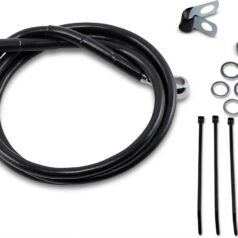 FRONT BRAKE LINE BLACK VINYL COATED STAINLESS STEEL EXTENDED 6"