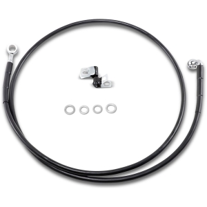 FRONT BRAKE LINE BLACK VINYL COATED STAINLESS STEEL EXTENDED 10"