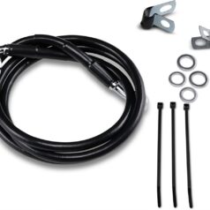 FRONT BRAKE LINE BLACK VINYL COATED STAINLESS STEEL EXTENDED 4"