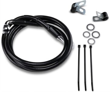 FRONT BRAKE LINE BLACK VINYL COATED STAINLESS STEEL EXTENDED 4"