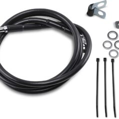 FRONT BRAKE LINE BLACK VINYL COATED STAINLESS STEEL EXTENDED 8"