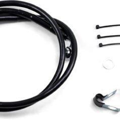 FRONT BRAKE LINE BLACK VINYL COATED STAINLESS STEEL EXTENDED 2"