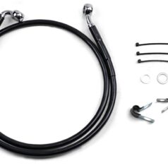 FRONT BRAKE LINE BLACK VINYL COATED STAINLESS STEEL EXTENDED 4"