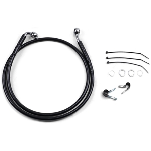 FRONT BRAKE LINE BLACK VINYL COATED STAINLESS STEEL EXTENDED 4"