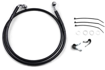 FRONT BRAKE LINE BLACK VINYL COATED STAINLESS STEEL EXTENDED 4"