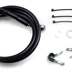 FRONT BRAKE LINE BLACK VINYL COATED STAINLESS STEEL EXTENDED 6"