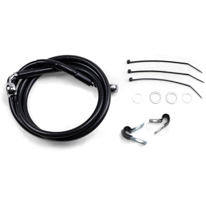 FRONT BRAKE LINE BLACK VINYL COATED STAINLESS STEEL EXTENDED 6"