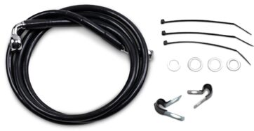 FRONT BRAKE LINE BLACK VINYL COATED STAINLESS STEEL EXTENDED 10"