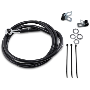 FRONT BRAKE LINE BLACK VINYL COATED STAINLESS STEEL EXTENDED 4"