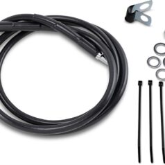 FRONT BRAKE LINE BLACK VINYL COATED STAINLESS STEEL EXTENDED 6"