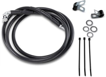 FRONT BRAKE LINE BLACK VINYL COATED STAINLESS STEEL EXTENDED 6"