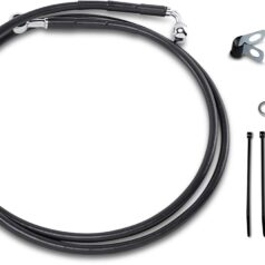 FRONT BRAKE LINE BLACK VINYL COATED STAINLESS STEEL EXTENDED 10"