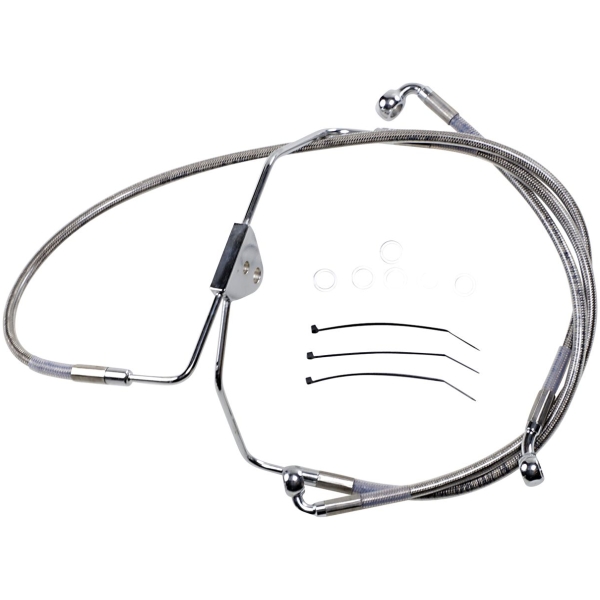 FRONT BRAKE LINE STAINLESS STEEL EXTENDED 2"