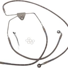 FRONT BRAKE LINE STAINLESS STEEL EXTENDED 8"