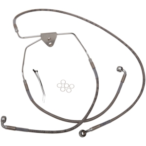 FRONT BRAKE LINE STAINLESS STEEL EXTENDED 8"