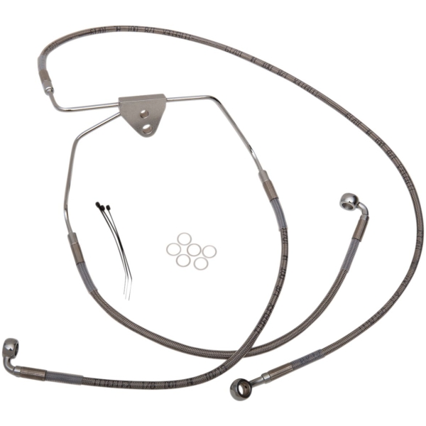 FRONT BRAKE LINE STAINLESS STEEL EXTENDED 8"