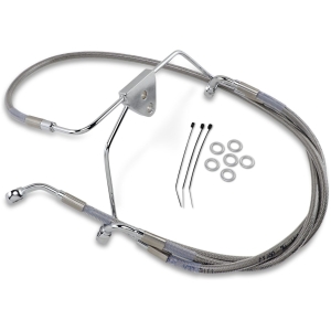 FRONT BRAKE LINE STAINLESS STEEL EXTENDED 8"