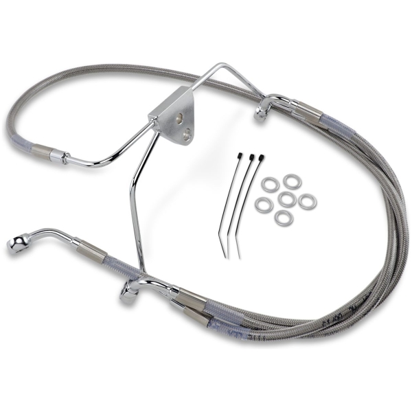 FRONT BRAKE LINE STAINLESS STEEL EXTENDED 8"