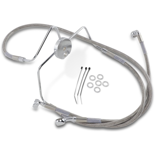 FRONT BRAKE LINE STAINLESS STEEL EXTENDED 4"