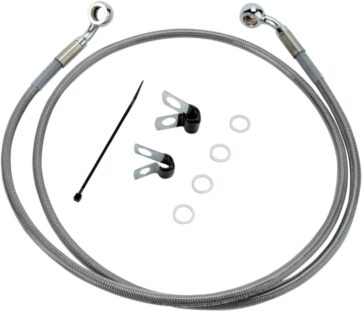 FRONT BRAKE LINE STAINLESS STEEL EXTENDED 2"