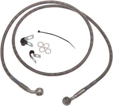 FRONT BRAKE LINE STAINLESS STEEL EXTENDED 8"
