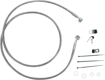 FRONT BRAKE LINE STAINLESS STEEL EXTENDED 8"