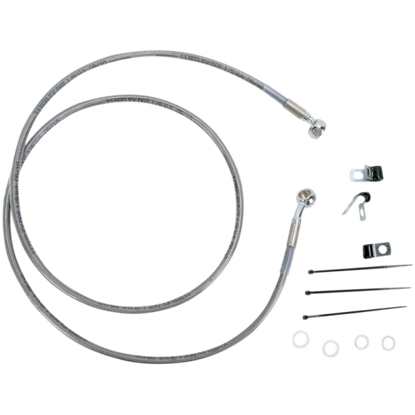 FRONT BRAKE LINE STAINLESS STEEL EXTENDED 8"