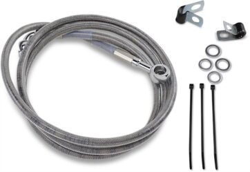 FRONT BRAKE LINE STAINLESS STEEL EXTENDED 8"