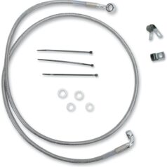 FRONT BRAKE LINE STAINLESS STEEL EXTENDED 8"