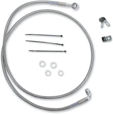 FRONT BRAKE LINE STAINLESS STEEL EXTENDED 8"