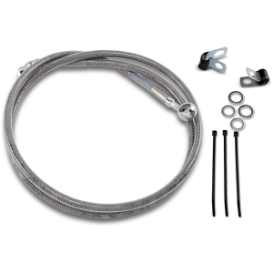 FRONT BRAKE LINE STAINLESS STEEL EXTENDED 8"