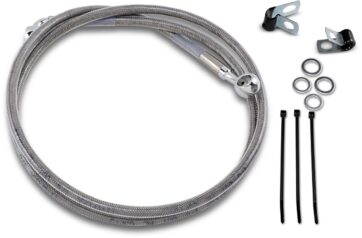 FRONT BRAKE LINE STAINLESS STEEL EXTENDED 8"