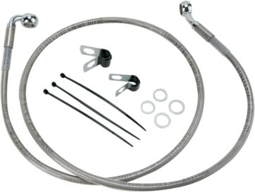 FRONT BRAKE LINE STAINLESS STEEL EXTENDED 8"