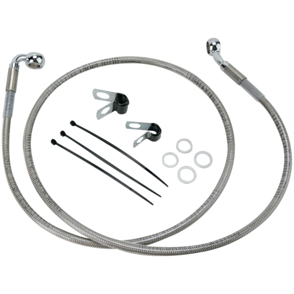 FRONT BRAKE LINE STAINLESS STEEL EXTENDED 8"