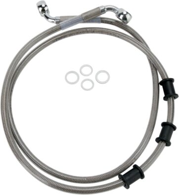FRONT BRAKE LINE STAINLESS STEEL EXTENDED 8"