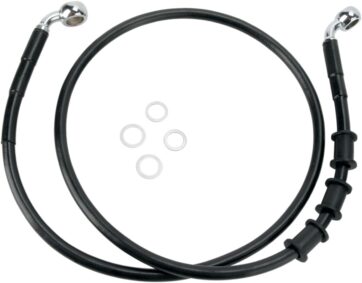 FRONT BRAKE LINE BLACK VINYL COATED STAINLESS STEEL EXTENDED 6"