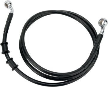 FRONT BRAKE LINE BLACK VINYL COATED STAINLESS STEEL EXTENDED 4"