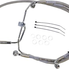 FRONT BRAKE LINE STAINLESS STEEL EXTENDED 8"